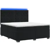 vidaXL Boxspringbed met matras, zwart, 140 x 200 cm, fluweel