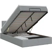 vidaXL Ottoman bed met matras, lichtgrijs, 120 x 200 cm, gestoffeerd