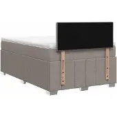 vidaXL Boxspringbed met matras met hoofdeinde Taupe 120 x 190 cm Stof