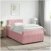 vidaXL Boxspringbed met matras Roze 120 x 190 cm Fluweel