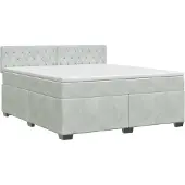 vidaXL Boxspringbed met matras Lichtgrijs 160 x 200 cm Fluweel