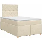 vidaXL Boxspringbed met matras Crèmekleurig 120 x 190 cm Stof