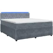 vidaXL Boxspringbed met matras, donkergrijs, 140 x 200 cm, fluweel