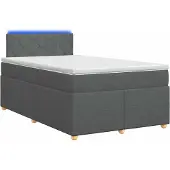 vidaXL Boxspringbed met matras, donkergrijs, 120 x 190 cm, gestoffeerd