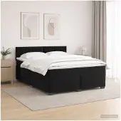 vidaXL Boxspringbed met matras en LED-verlichting, zwart, 180 x 200 cm, fluweel