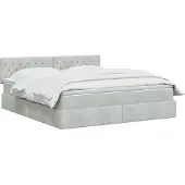 vidaXL Opbergbed met hoofdeinde, lichtgrijs, 160 x 200 cm, fluweel