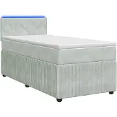 Syfax Boxspringbed met matras Lichtgrijs 90 x 200 cm Fluweel