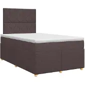 vidaXL Boxspringbed met matras Donkerbruin 120 x 190 cm Stof