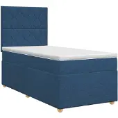 vidaXL Boxspringbed met matras met hoofdeinde Blauw 100 x 200 cm Stof