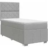 vidaXL Boxspringbed met matras, lichtgrijs, 100 x 200 cm, gestoffeerd