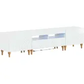 vidaXL 3-delige LED TV-kast Hoogglans Wit Bewerkt hout