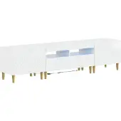 vidaXL 3-delige LED TV-kast DELFT Hoogglans Wit Bewerkt hout
