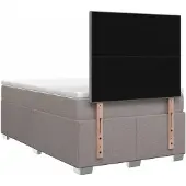 vidaXL Boxspringbed met matras, taupe, 120 x 200 cm, gestoffeerd