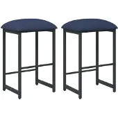 Syfax Barkruk 2 st Blauw 40 x 32 x 74 cm Bewerkt hout