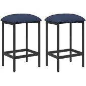 Syfax Barkruk 2 st Blauw 40 x 32 x 74 cm Bewerkt hout