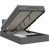 vidaXL Ottoman bed met matras Donkergrijs 120 x 200 cm Stof