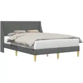 vidaXL Bedframe met hoofdeinde Donkergrijs 137 x 190 cm Stof