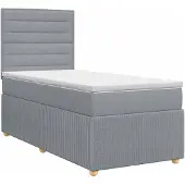 vidaXL Boxspringbed met matras Lichtgrijs 90 x 200 cm Stof