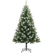 vidaXL Kunstkerstboom met scharnieren en sneeuw 210 cm