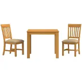 Syfax Eetkamerset 3 st Beige Massief Eikenhout