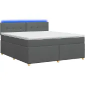 vidaXL Boxspringbed met matras, donkergrijs, 140 x 190 cm, gestoffeerd