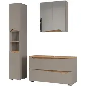 Vicco Badkamermeubelset Marelle Grijs/Artisanaal eiken 3-delig, Model 65062