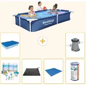 Bestway Steel Pro, rechthoekig zwembad - 221x150x43 cm - 7-delig - S21514