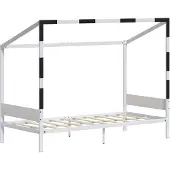 VitaliSpa Kinderbed Goal, Wit/Zwart, 90x200
