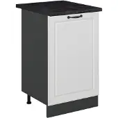 Vicco Keukenonderkast R-Line, Wit landelijk/Antraciet, 50 cm antraciet werkblad