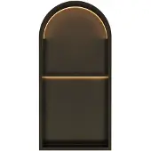 Luca Inbouwnis Nissen 2-Vaks 74,5x36x7cm Met LED Verlichting 3000K RVS Tuscany
