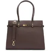 Manfield Donkerbruine leren shopper | Maat Onesize