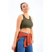 Tommy Life Geribbelde Mouwloze Crop Top