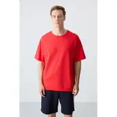 Tommy Life Heren Oversized Katoenmix T-Shirt en Shorts Set