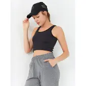 Tommy Life Geribbelde Mouwloze Crop Top