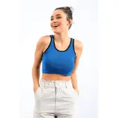 Tommy Life Geribbelde Mouwloze Crop Top
