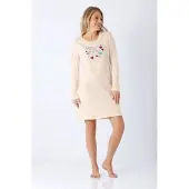 Hajo Premium katoen dames nachthemd gebroken wit | Maat 48/50