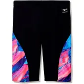 Speedo - Male Spliced Printed Jammer - Zwembroek 7, zwart