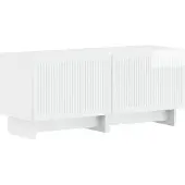 vidaXL 5-delige LED TV-kast Hoogglans Wit Bewerkt hout