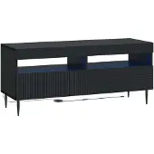 vidaXL 3-delige LED TV-kast Zwart Bewerkt hout