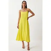 Happiness İstanbul Katoenen Poplin Midi Slip Jurk