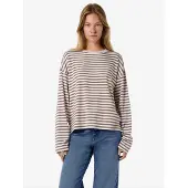 Noisy May Shirt 'NMMOCCA' chocoladebruin / offwhite