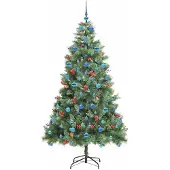 vidaXL Kunstkerstboom 300 LED's Warmwit PVC en Metalen Groen