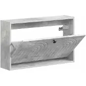 vidaXL Wandgemonteerde Schoenenkast ALKMAAR 71 x 17 x 43 cm Betongrijs