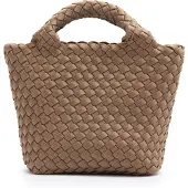 Manfield Taupe gevlochten mini handtas | Maat Onesize
