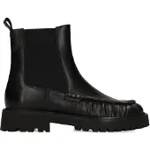 Manfield Zwarte leren chelsea boots | Maat 39