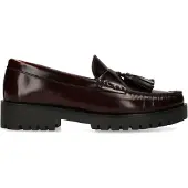 Manfield Bordeaux leren loafers met kwastjes | Maat 37
