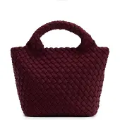 Manfield Burgundy mini gevlochten handtas | Maat Onesize