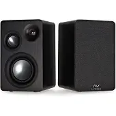 AVCOM 3-Way Active Bookshelf Speaker Pair Charcoal Black
