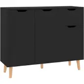vidaXL Dressoir 90x30x72 bewerkt hout zwart