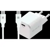 BlueBuilt Power Delivery Oplader 45W + Usb C Kabel 3m Nylon Wit